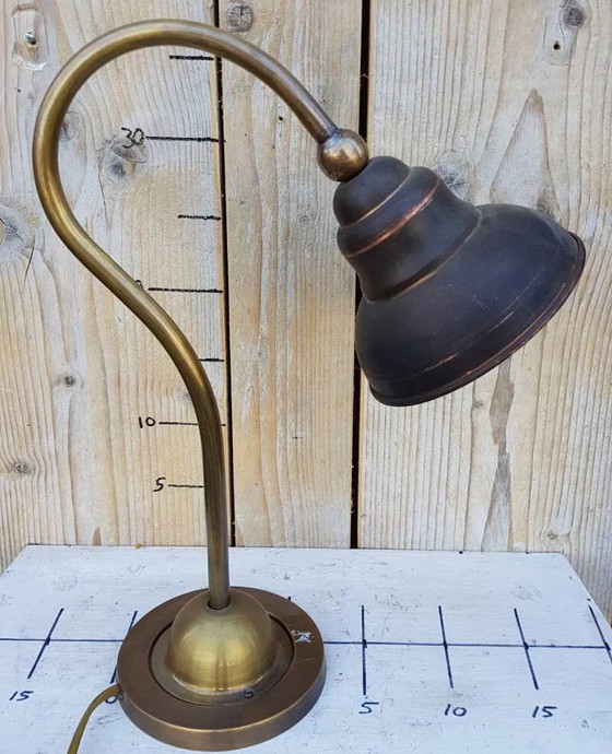 Antique English copper desk lamp, Table lamps, Brass, Vintage (photo 6 of 6)