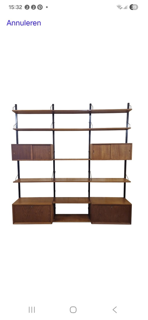 Poul Cadovius Royal System XXL Modulaire Wankast Wandrek Mid Century – Metal, Wood