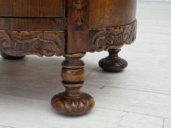 Image 1 of 1930s, Scandinavian side cabinet, dark oak wood.