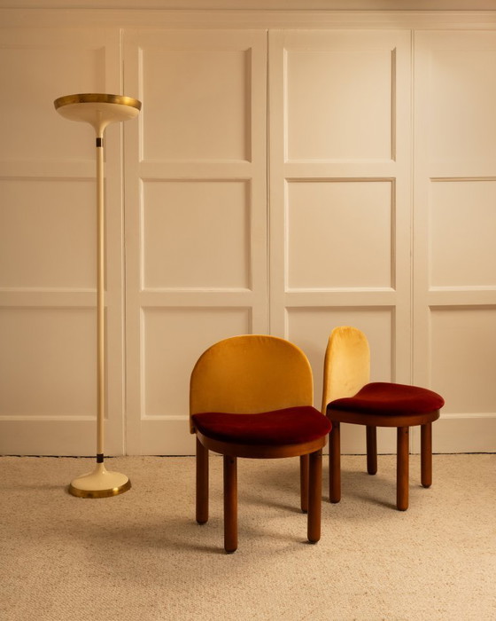 Image 1 of 2 chaises velours & bois