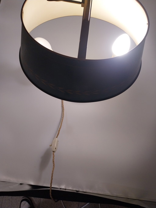 1 X Bouilotte-Tischlampe im Empire-Stil. Metall-Schirm.