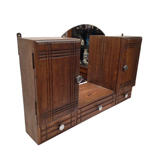 Image 1 of Botiquín de pared Art Déco francés con espejo, años 20/30