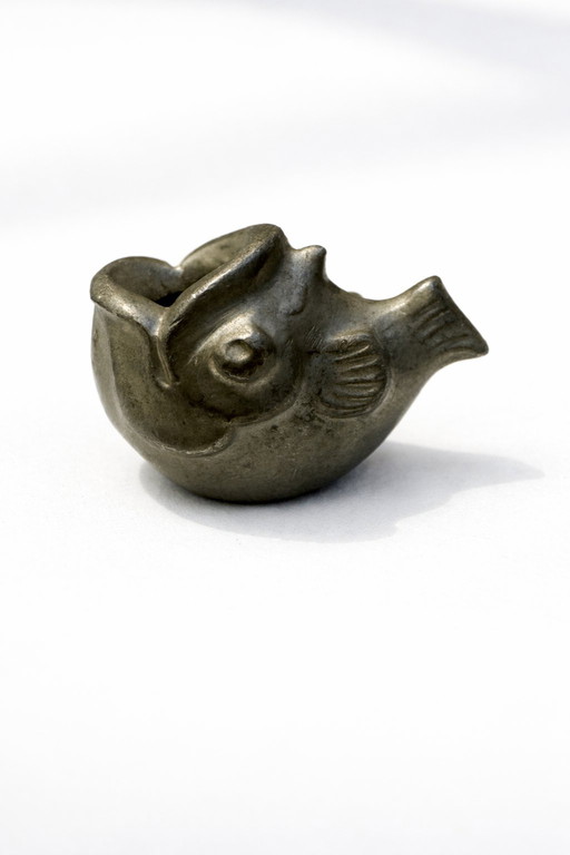 Just Andersen Fish Sculpture Danish Art Deco 1930s Metal Small Decorative Object Scandinavian Design