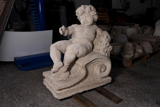 Late 19th Century Italian Carved Stone Putto – Sculpture, Vintage (photo 19 of 39)