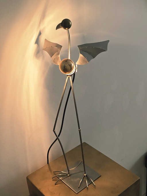 Great Condition - Designer: Bjart Veenendaal, Crane Table Lamp! Vintage Postmodern 80s/90s – tafellampen, rvs, Other