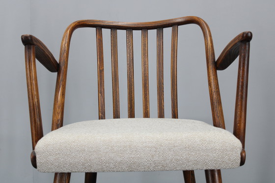 Image 1 of 1960 Antonin Suman Ensemble de six chaises de salle à manger en hêtre, restaurées