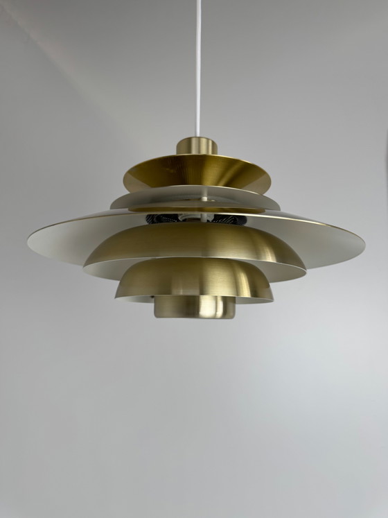 Image 1 of Suspension Jeka « Verona » de Kurt Wiborg – Design d'éclairage danois à plusieurs niveaux (années 1970)