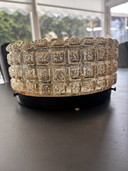 Vintage Glass Ceiling Lamp Amber/Plaffoniere Glass