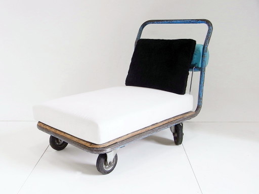 LAZY WORK ligstoel, platformwagen, multifunctioneel, uniek exemplaar