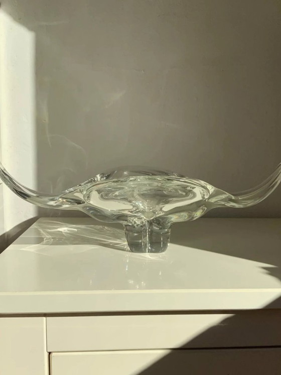 Image 1 of XXL-Skulpturschale aus Muranoglas – „Muschelelement“ – 2,3 kg – 1970er Jahre