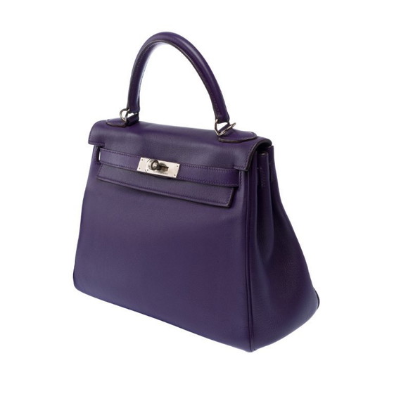 Image 1 of HERMES Kelly 28 in Purple Leather