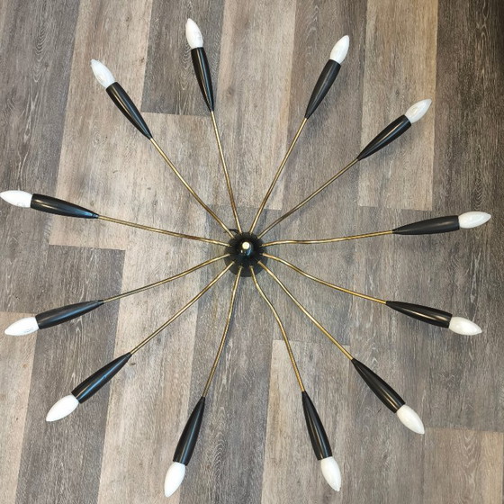 Image 1 of  50er-Jahre-Deckenleuchte/Sputnikleuchte, 12-flammig   