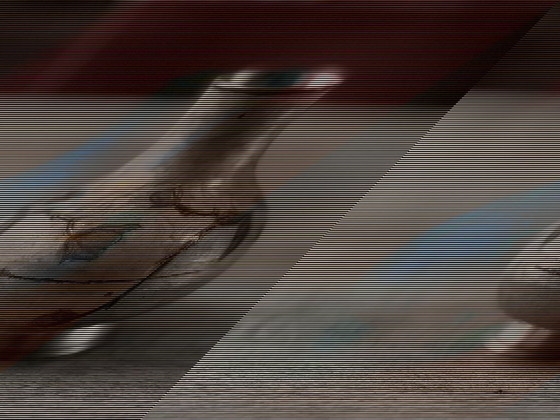 Image 1 of Juego de jarrón y candelabro con motivos florales