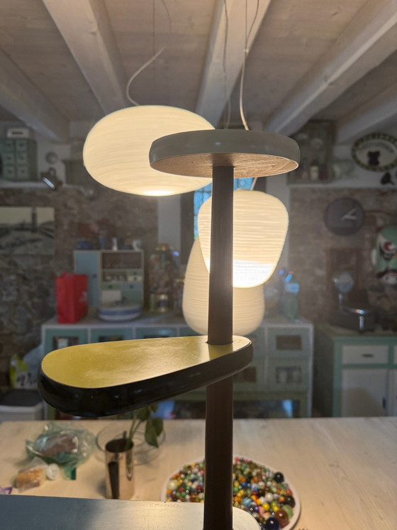 Mid-Century Meerlaagse Plantentafel – Jaren 50/60 Atomic Formica – Hout, lamine (photo 8 of 8)