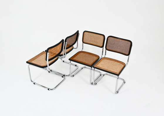 Image 1 of Eetkamerstoelen stijl B32 van Marcel Breuer, set van 4