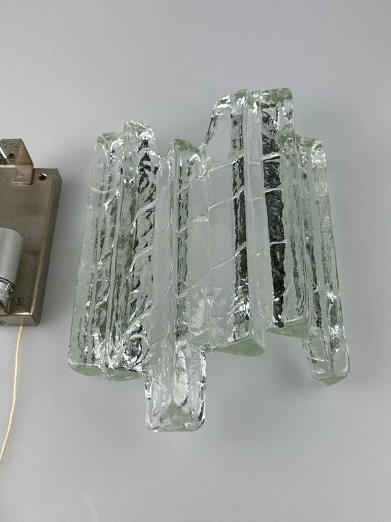 Image 1 of Lampada da parete anni '60 e '70 Fischer Leuchten Germany Design in vetro ghiacciato