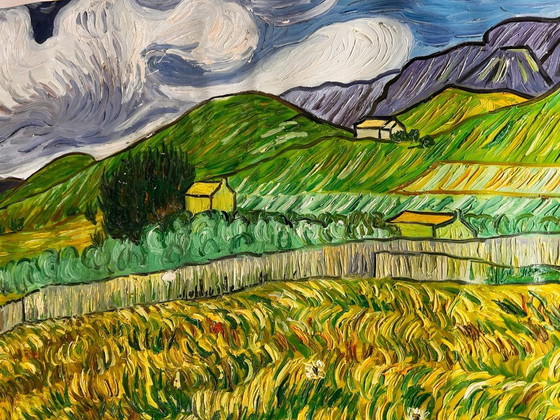 Image 1 of Vincent van Gogh – Landscape behind St. Paul's Hospital - Hand-painted interpretation | Oil on canvas (rolled up)