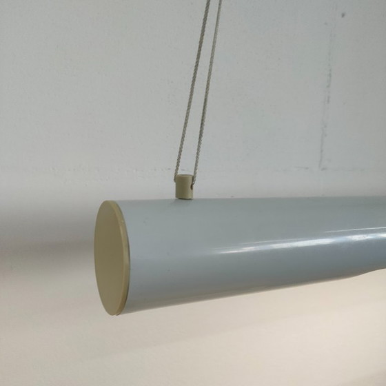 Image 1 of Vintage grijze 'fluorencent tube lamp' jaren 70/80. 