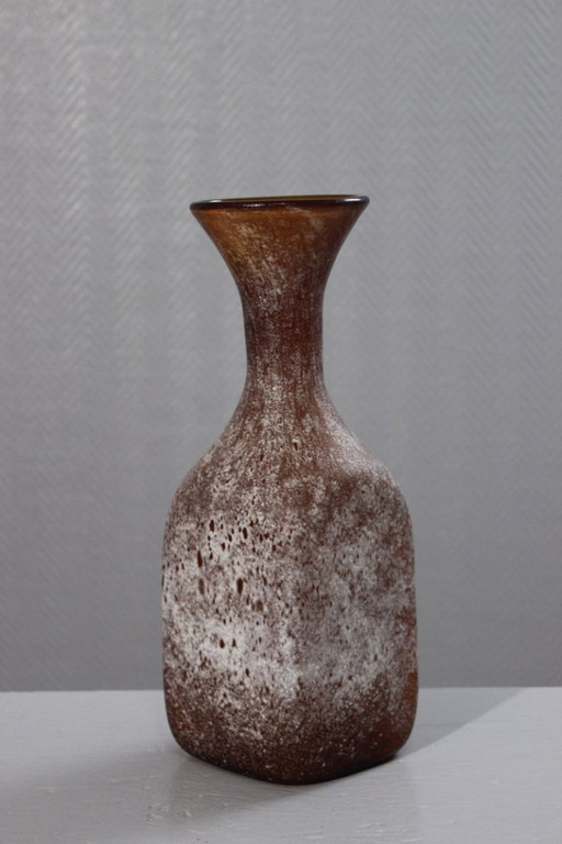 Grande vaso in vetro di Murano Scavo, design italiano, anni '80