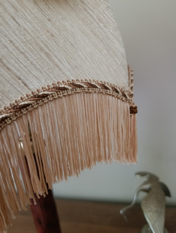 Image 1 of Lampada da soffitto di Robert de Schuytener, paralume vintage a cupola in seta con frange