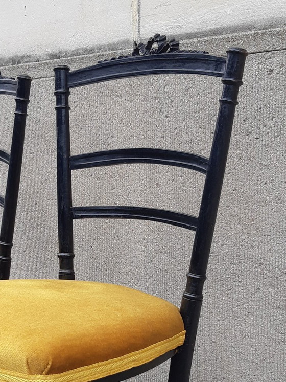 Image 1 of Coppia di sedie Napoleone III in legno annerito