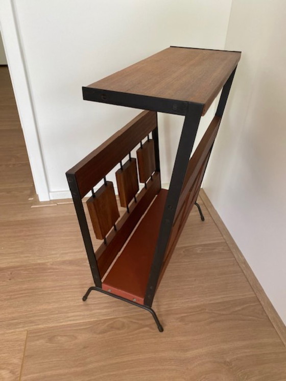 Image 1 of Scandinavisch design jaren 60 lectuurmand / bijzettafel teak