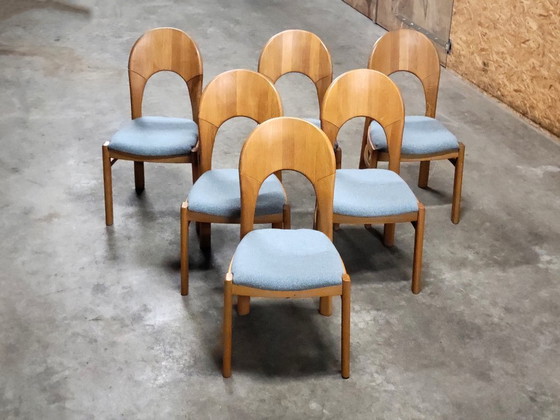 Image 1 of Set di 6 sedie da pranzo danesi vintage in rovere