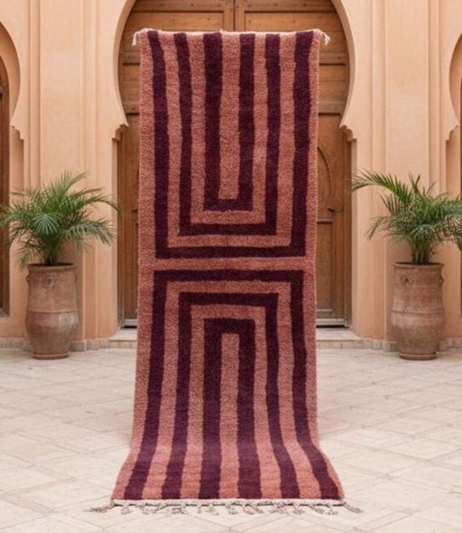 Handgeweven Berber halkleed van natuurlijke wol, 75/300 cm – Aime Té, vloerkleden en tapijten, Wool