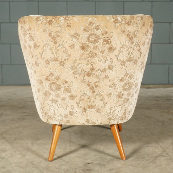Image 1 of Fauteuils de cocktail vintage – velours beige – années 1960
