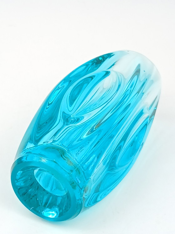 Sklo vase in beautiful blue/green color – Sklo Union, Glass (photo 4 of 7)