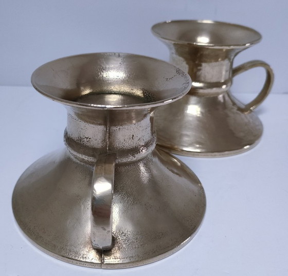 Image 1 of coppia di candelabri vintage in ottone massiccio