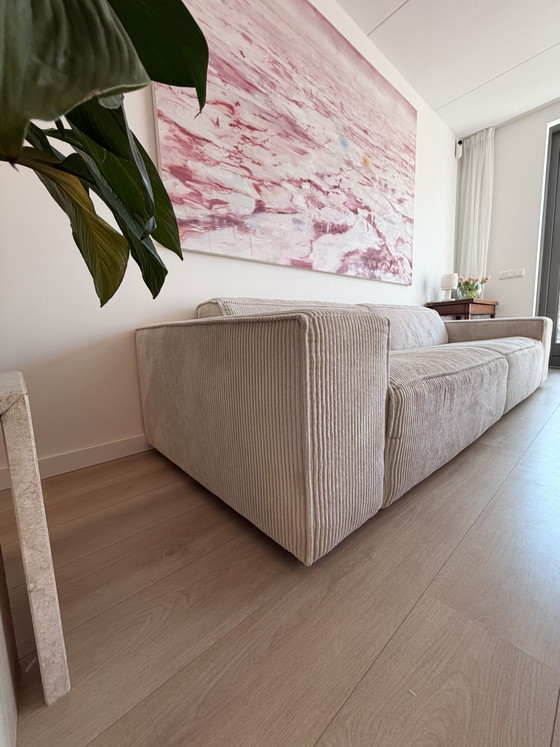 Image 1 of by fonQ Chunky 4-zitsbank – Ribstof Mink – Zeer nette staat