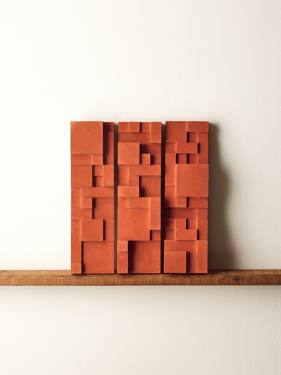 Image 1 of Three Wall Objects in Brutalist Style