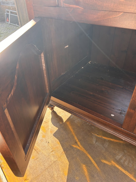Antieke Wastafel Met Marmeren Blad, Spiegel En Wandlampjes – Ladekasten, Wood (photo 9 of 9)