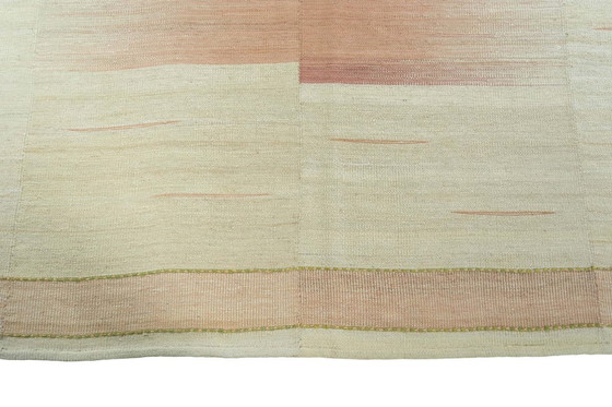 Image 1 of Handgewebter Designer Kelim Mazandaran – 322 x 221 cm | Moderne Kunst in Naturtönen