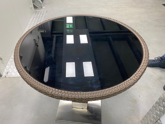 Image 1 of (Bargain!) Garden table with glass top - 80cm° New In Box!