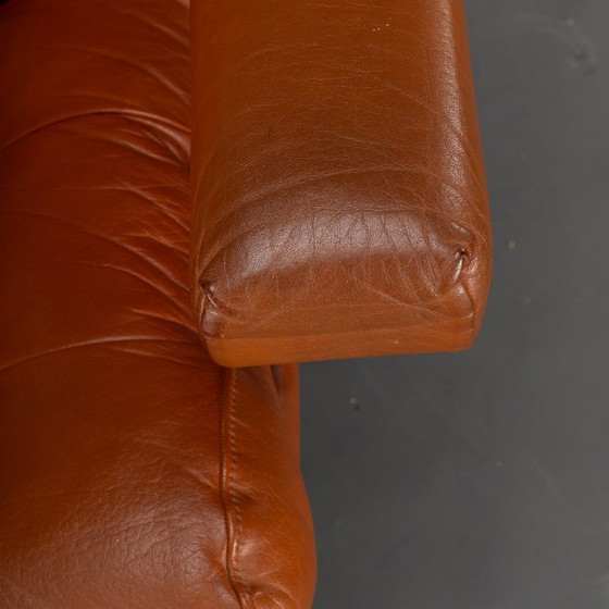 Image 1 of Dänischer Drehsessel im Mid-Century-Modern-Stil aus cognacfarbenem Leder, 1960er Jahre