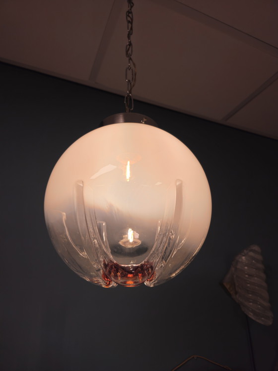 Image 1 of Vintage Murano Mazzega Suspension Lampe Plafond Italie