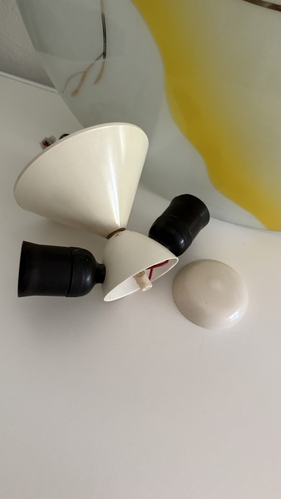 Vintage Ceiling Light 1950s/1960s Glass – Plastic (photo 3 of 7)