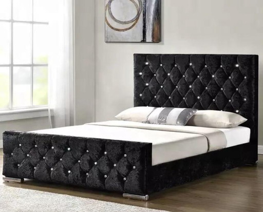 bed with slatted base and mattress