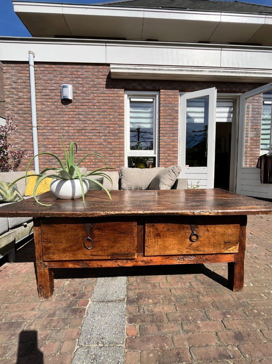Image 1 of Antique Spanish chestnut coffee table