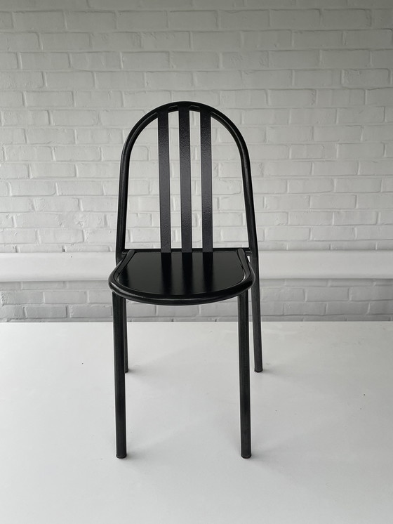 Image 1 of 6 sillas ré-édition Mallet/Steven 222 martelée noir gris