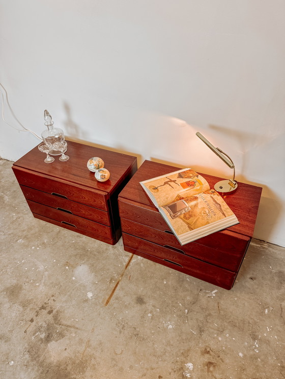 Image 1 of Set di 2 comodini vintage con 3 cassetti, anni '80