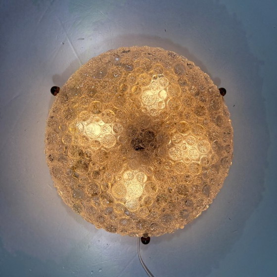Hillebrand ceiling or wall light in Murano glass 1960s, Brass, Gold, Mid Century Modern (photo 6 of 13)