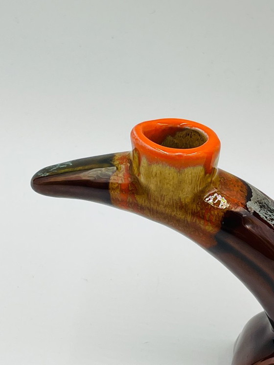 Image 1 of Vallauris dubbele kandelaar, vintage keramiek van Fontaine de Vaucluse