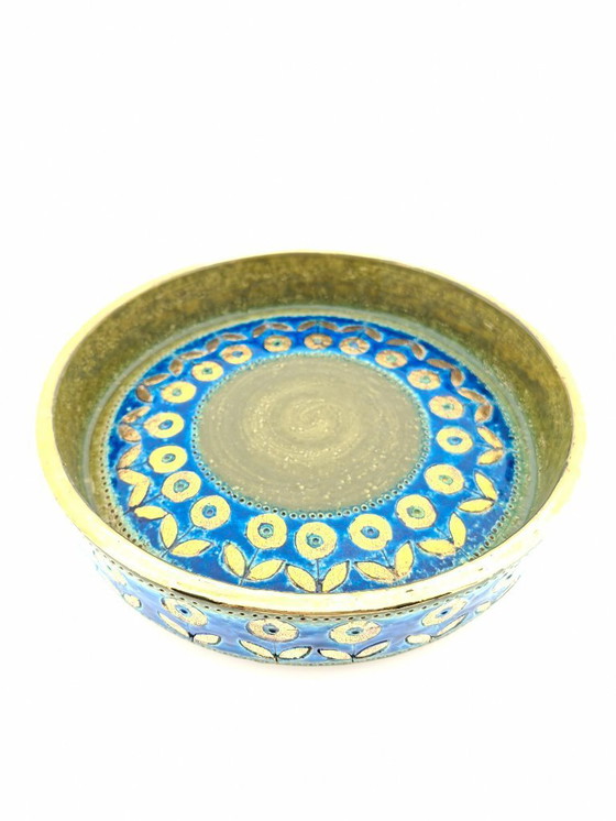 Image 1 of Bol Bitossi (Italie) « Thai Silk » bleu/vert | Ø 25 cm *pièce de collection*