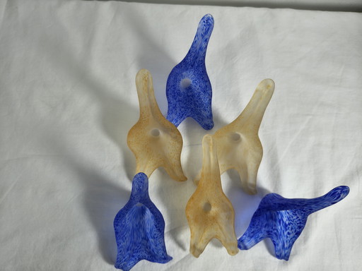 Abat-jour en verre soufflé à la main, style Murano, design italien