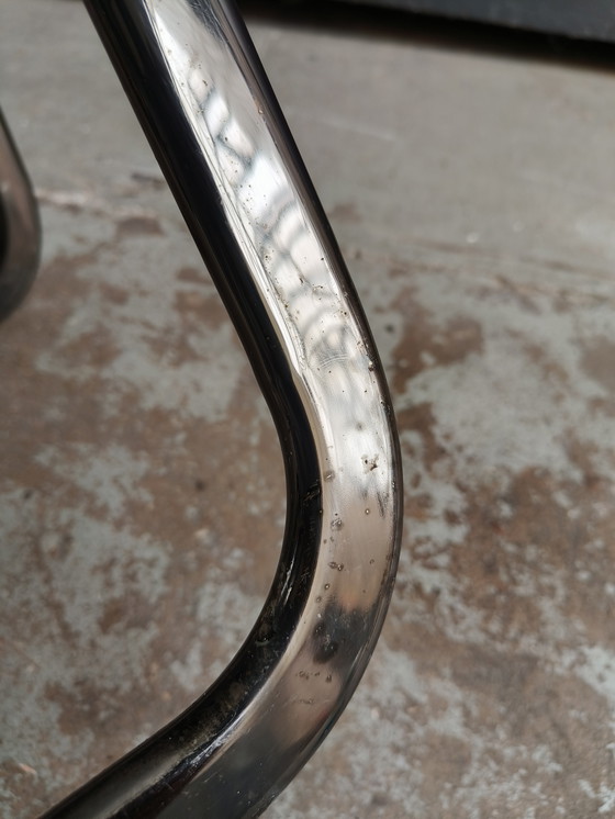 Image 1 of Zwart Lederen Vintage Jaren 70 "Tamara" Folding Chair by Arrben Italy