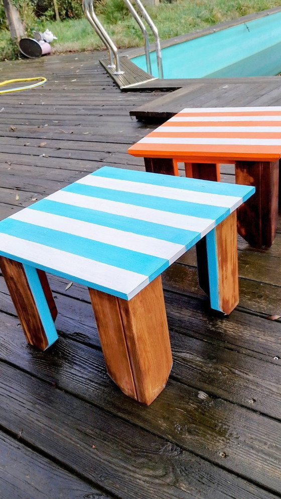 Image 1 of 2 petits meubles de chevets relookés vintage