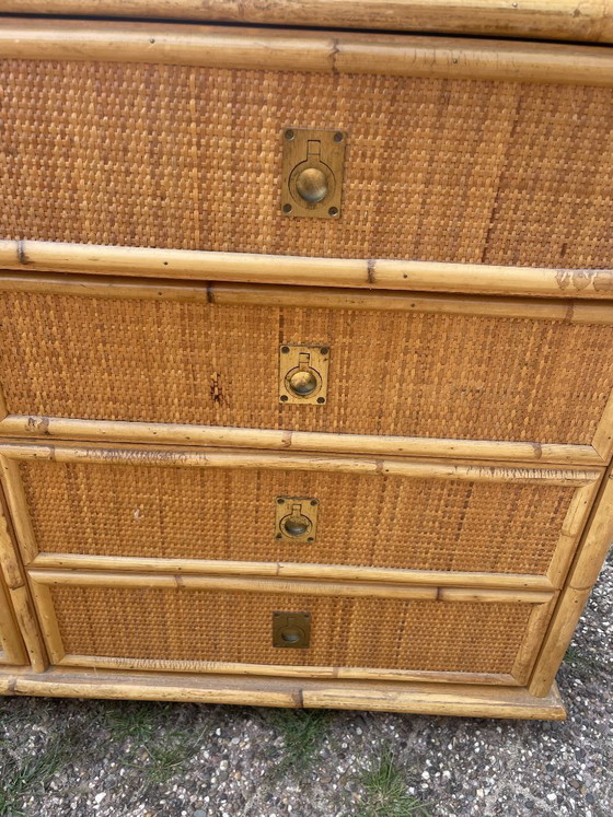 Italiaanse vintage design dressoir van Dal Vera – Rattan, Wood (photo 5 of 5)